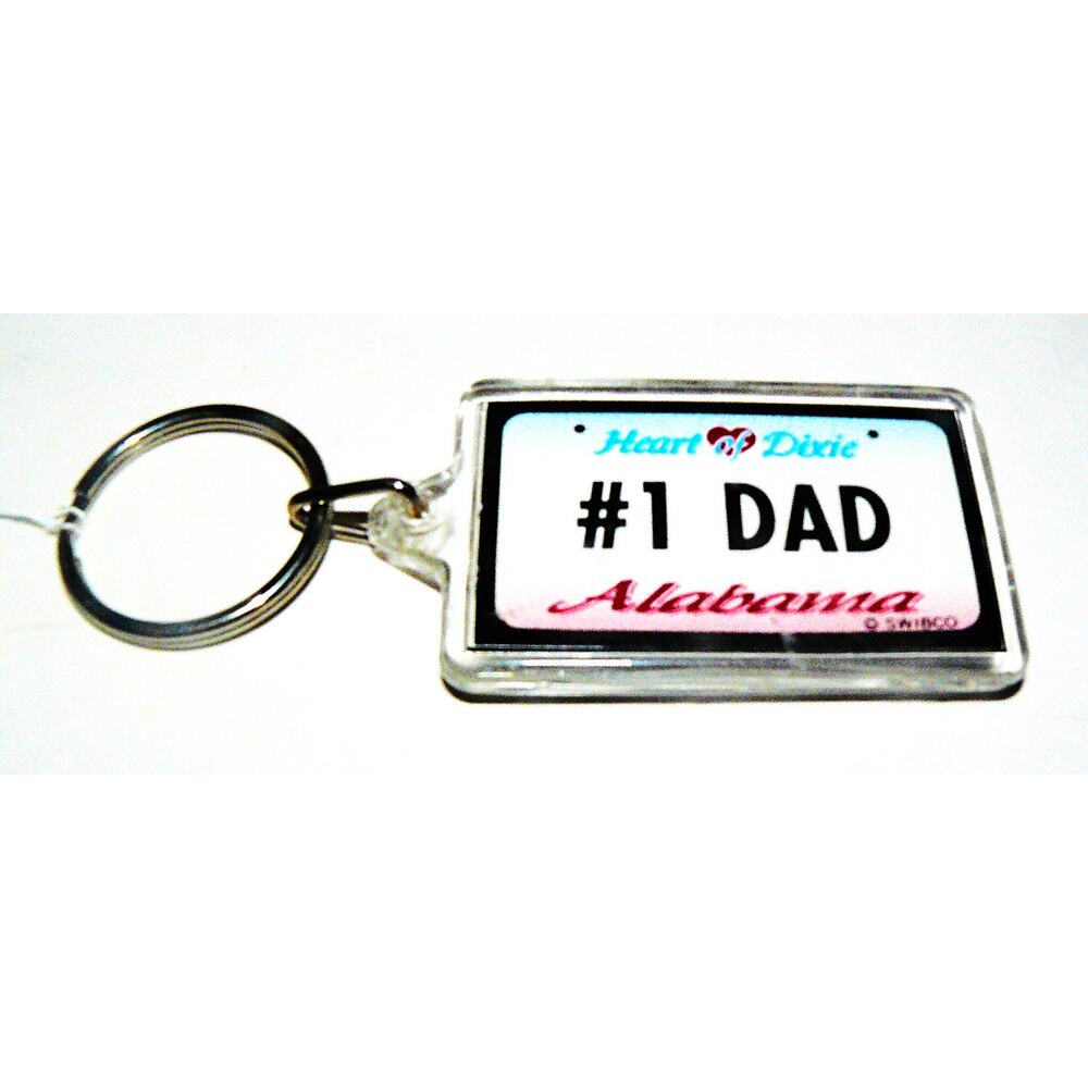 Heart Of Dixie Alabama #1 Dad Keychain With License Plate Design - Picture 2 of 2
